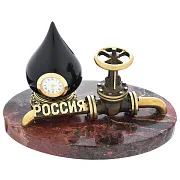 Бронзовая композиция «Российская нефтяная промышленность» с яшмой — фотография 2