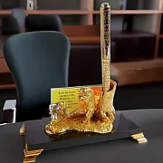 Письменный набор "На медведя". Позолоченный — фотография 1