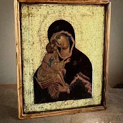 Икона деревянная "Богоматерь Донская" — фотография 1