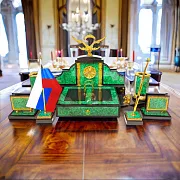 Письменный набор из малахита "Орел". Златоуст — фотография 1