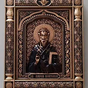 Икона резная Мирон Критский — фотография 8