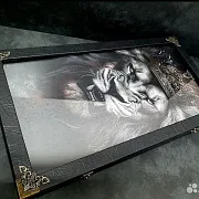 Нарды под стеклом «Лев» — фотография 8